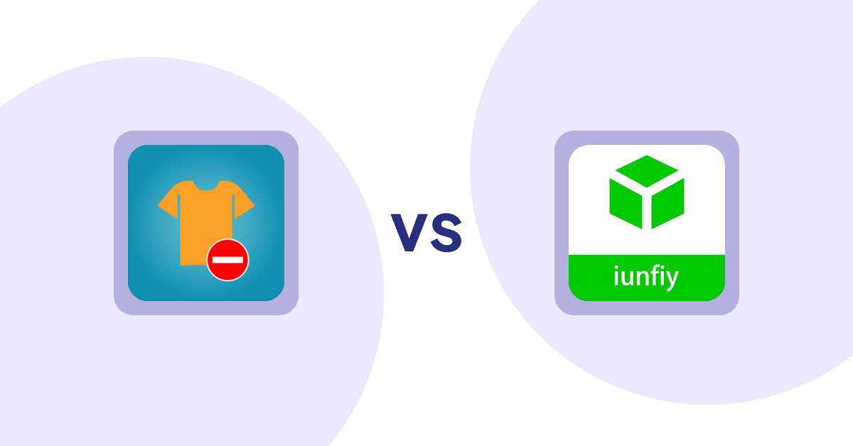 Shopify Product Display Apps: Products Unavailable vs. iunfiy • Related Products