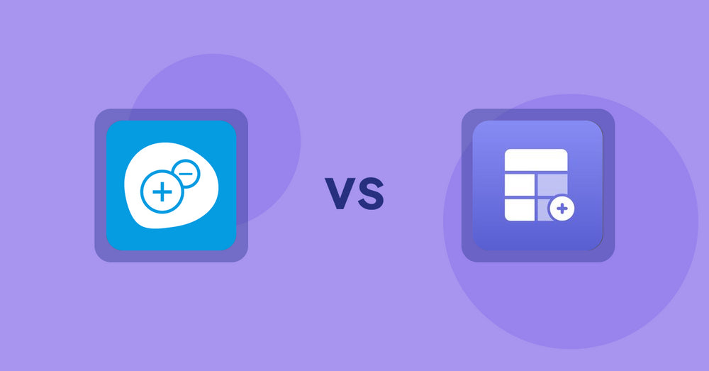 Shopify Product Display Apps: Extendons Quantity Selector vs Eazy Specification Tags Table