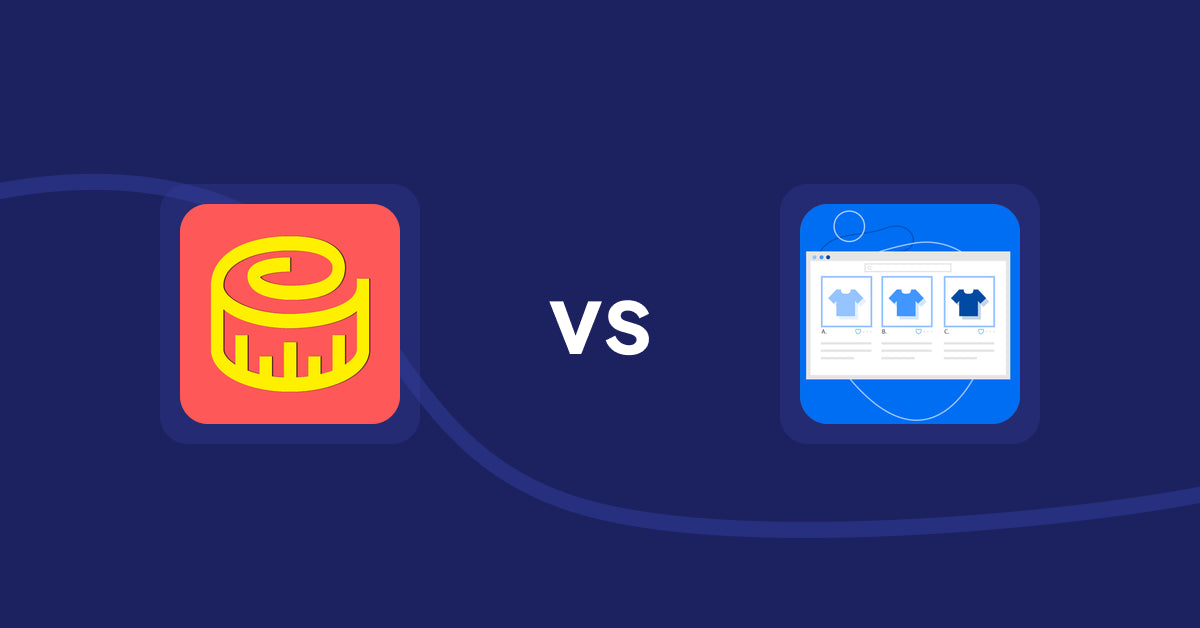 Shopify Product Display Apps: Snake Size Chart & Size Guide vs Hura Product Showcase Builder