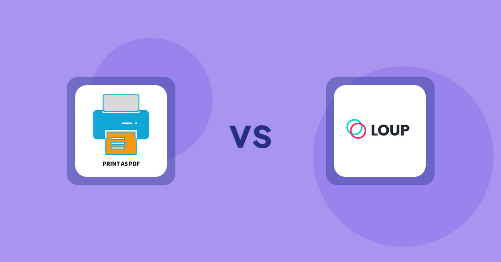 Shopify Product Display Apps: LitPDP ‑ Print as PDF vs Loup: Sell on Instagram