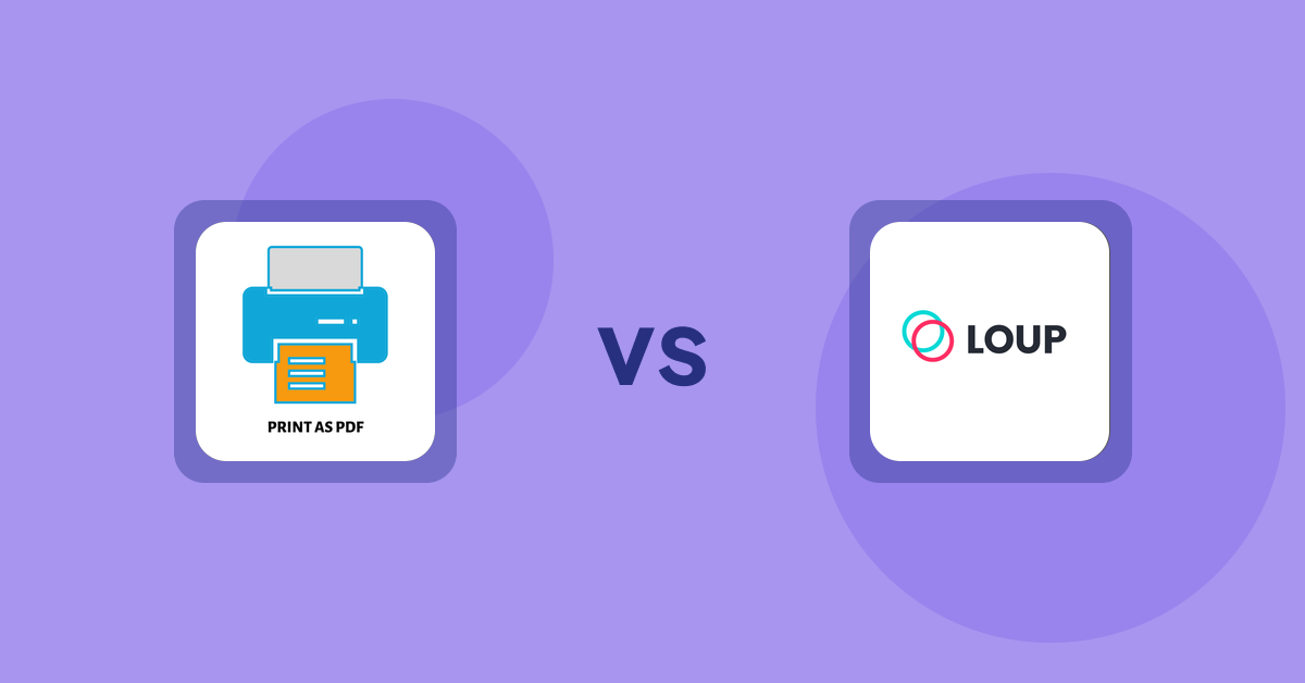 Shopify Product Display Apps: LitPDP ‑ Print as PDF vs Loup: Sell on Instagram