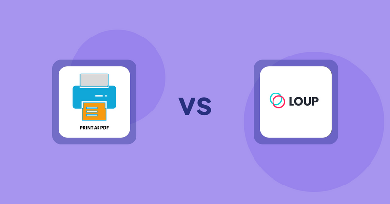 Shopify Product Display Apps: LitPDP ‑ Print as PDF vs Loup: Sell on Instagram