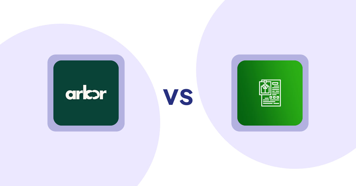 Shopify Product Display Apps: Arbor ― Carbon Transparency vs OC Product Size Chart