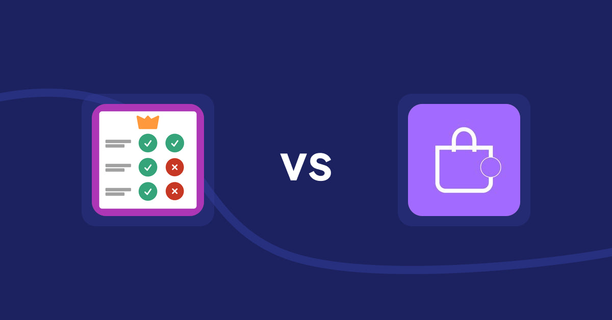 Shopify Product Display Apps: Pretty Comparison Tables vs ShowMe: Product Showcases