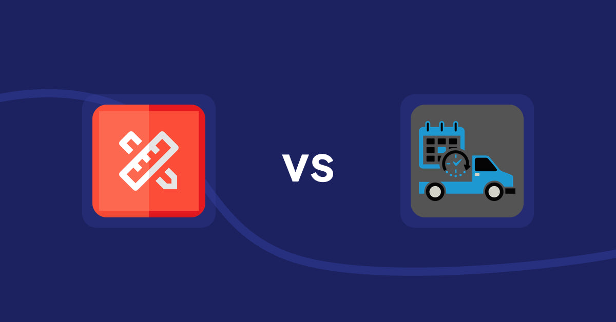 Shopify Product Display Apps: RT: Size Chart, Size Guide vs H3 Estimated Delivery