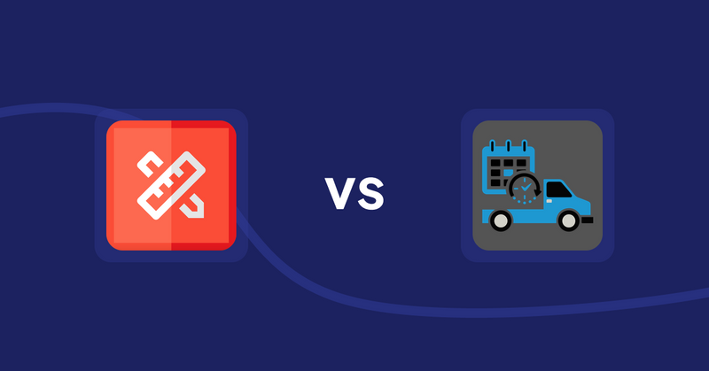 Shopify Product Display Apps: RT: Size Chart, Size Guide vs H3 Estimated Delivery