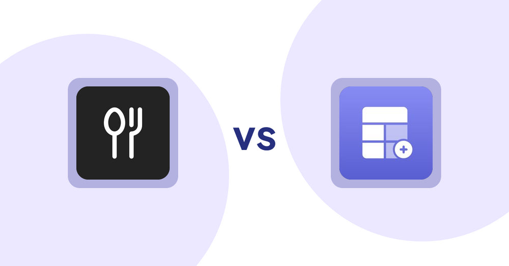 Shopify Product Display Apps: ServeUp – Restaurant Menu vs Eazy Specification Tags Table