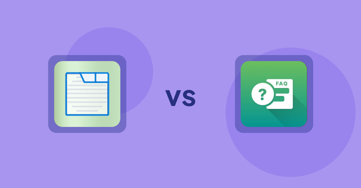 Shopify Product Display Apps: Ecom Product Descriptions vs FAQ Expert: Product FAQ