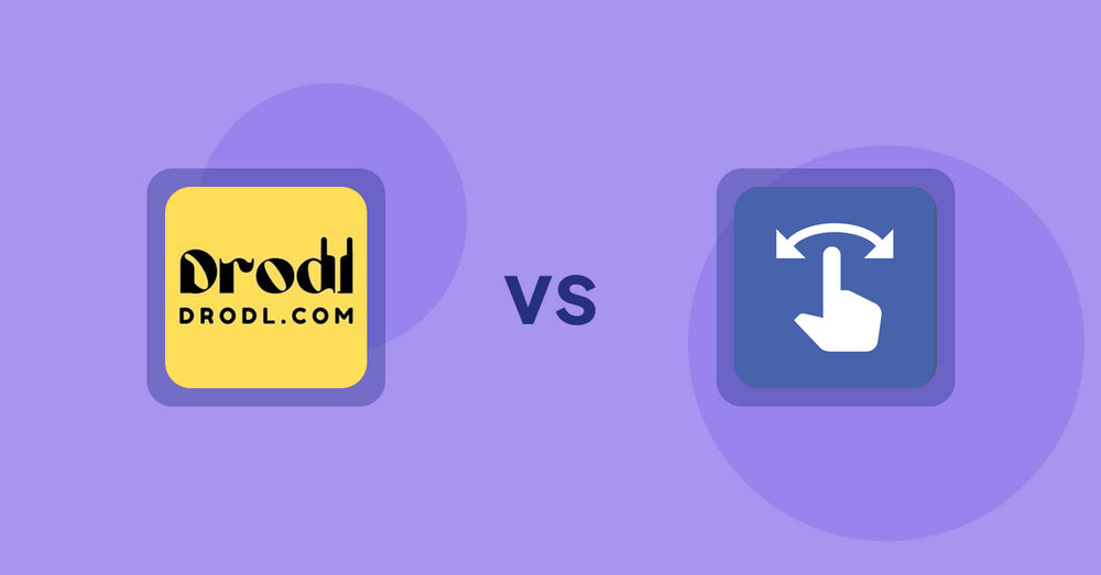 Shopify Product Display Apps: Drodl: Hide SoldOut Products vs HypeSwipe: Swipes to Sales