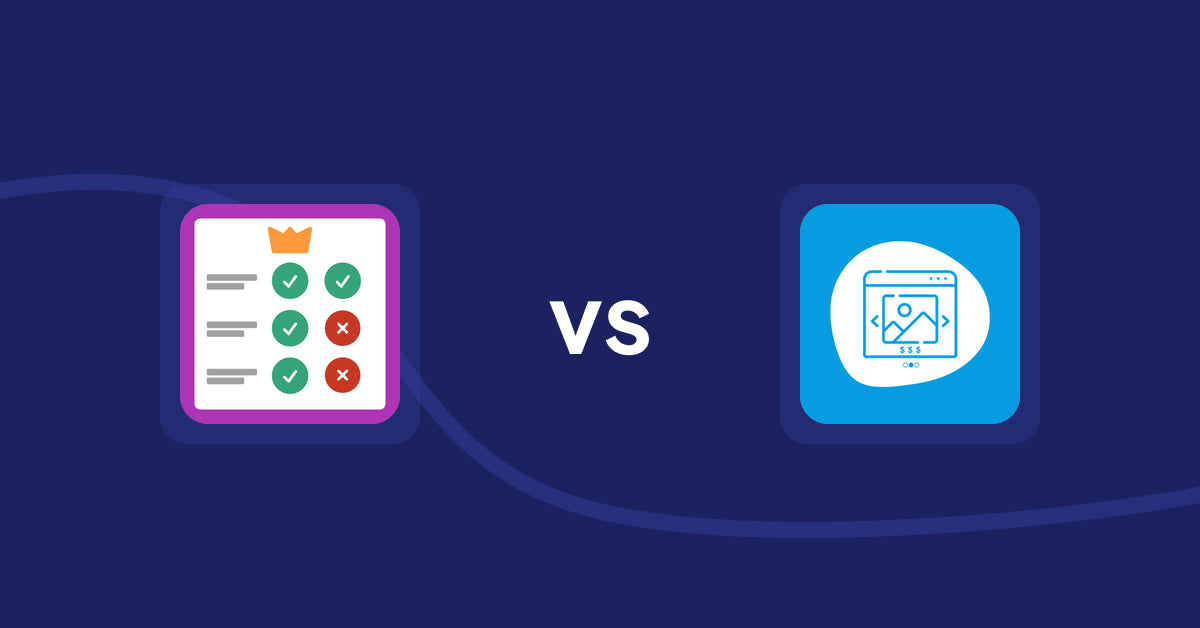 Shopify Product Display Apps: Pretty Comparison Tables vs Quick Product Navigator Slide