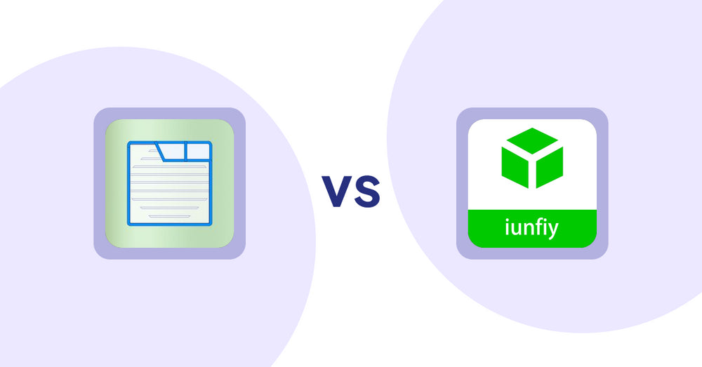 Shopify Product Display Apps: Ecom Product Descriptions vs iunfiy • Related products