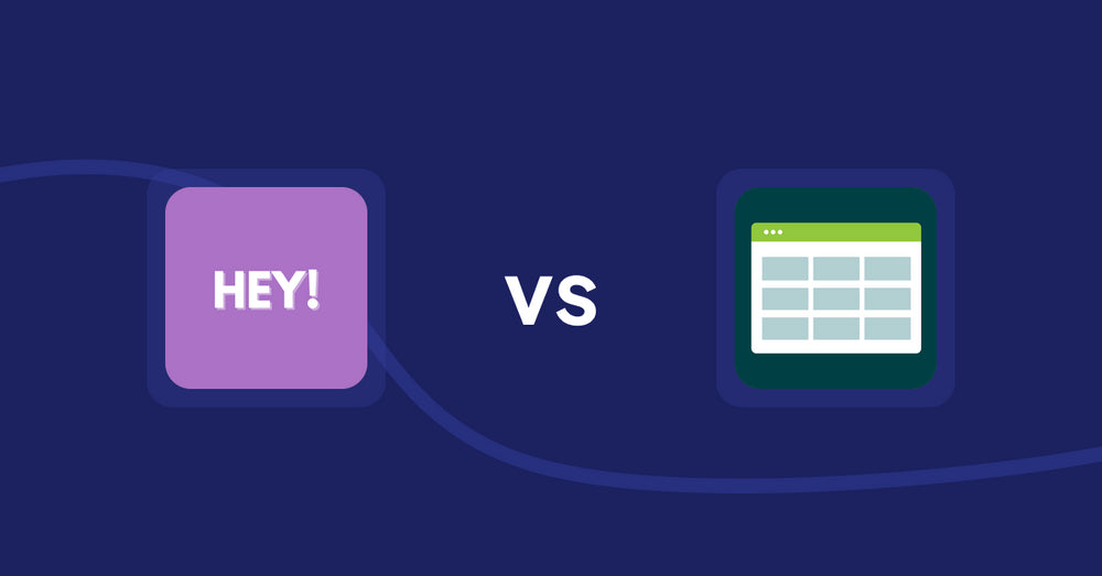 Shopify Product Display Apps: Hey! Product Page Banner & Text vs. Product Table