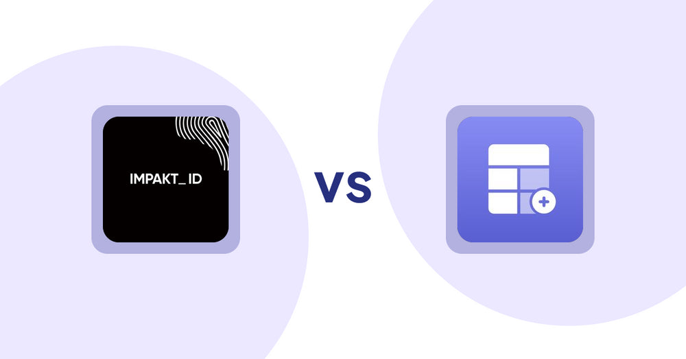 Shopify Product Display Apps: IMPAKT ID: Fashion CO2 Tracker vs Eazy Specification Tags Table