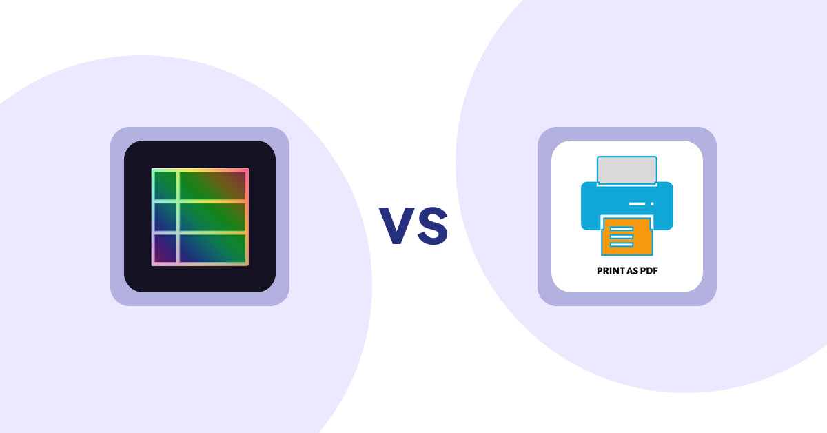 Shopify Product Display Apps: TableFlow Specification Table vs. LitPDP ‑ Print as PDF