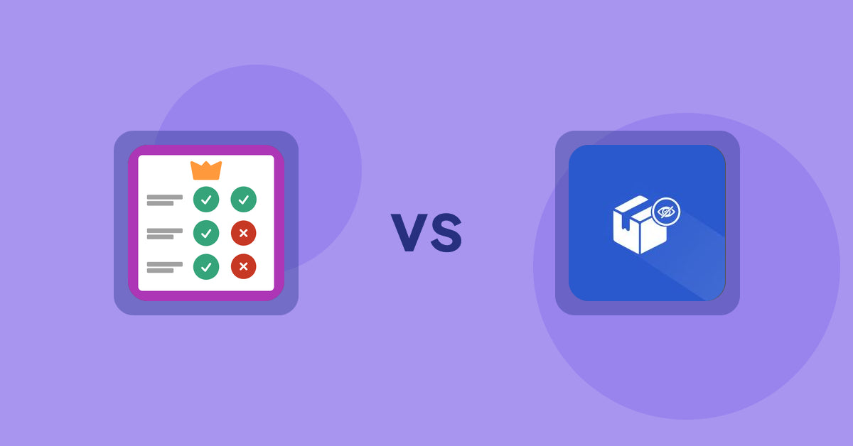 Shopify Product Display Apps: Pretty Comparison Tables vs Addify ‑ Hide Products