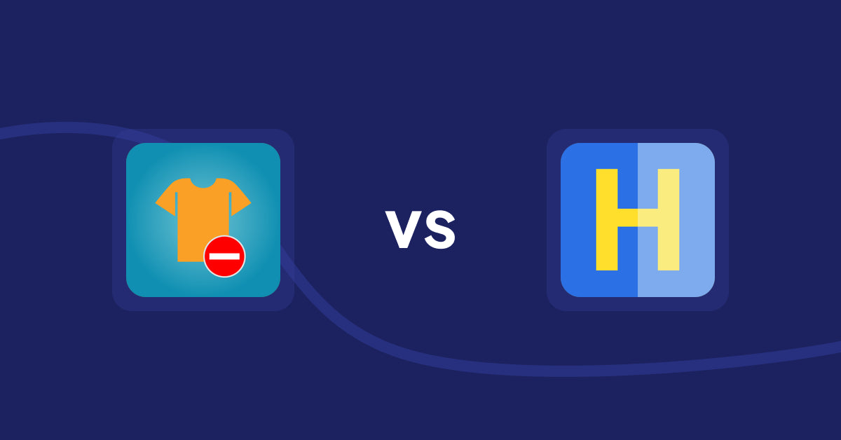 Shopify Product Display Apps: Products Unavailable vs. HiVar: Hide Sold Out Variants