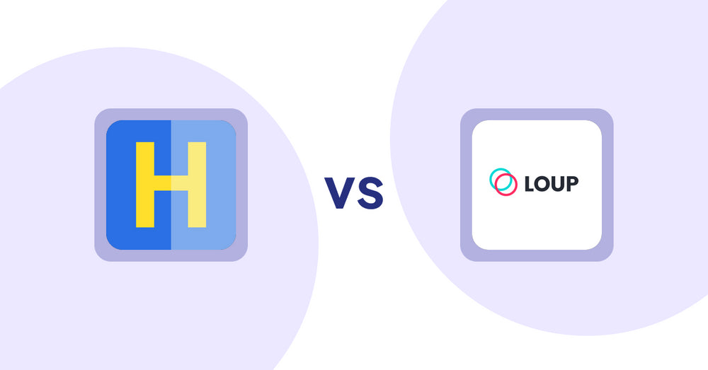 Shopify Product Display Apps: HiVar: Hide Sold Out Variants vs. Loup: Sell on Instagram