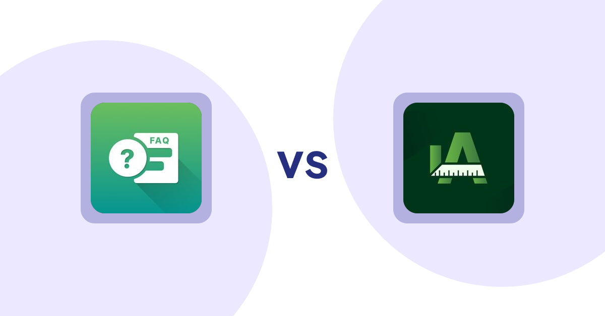 Shopify Product Display Apps: FAQ Expert: Product FAQ vs Easy Size Chart by Akeans