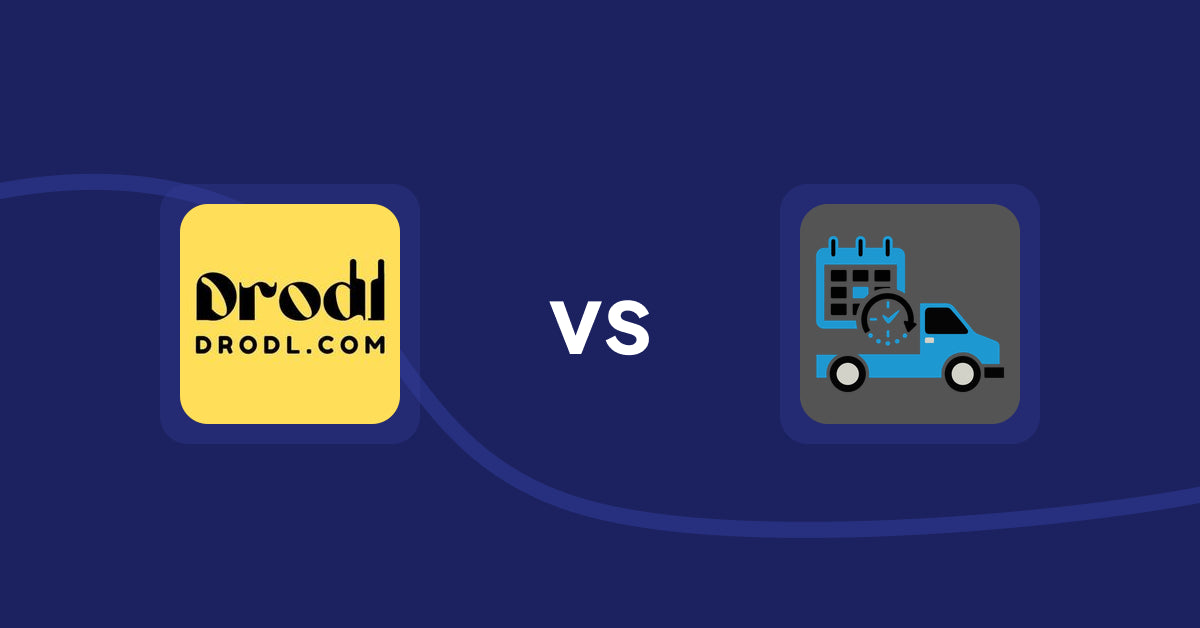 Shopify Product Display Apps: Drodl: Hide SoldOut Products vs H3 Estimated Delivery