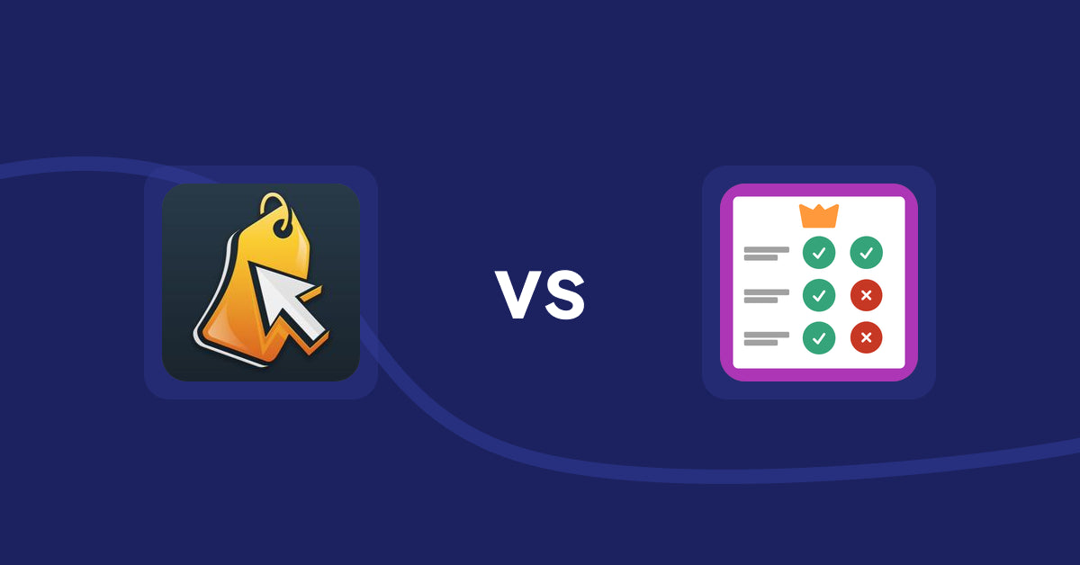 Shopify Product Display Apps: Iconic: Product Features vs. Pretty Comparison Tables