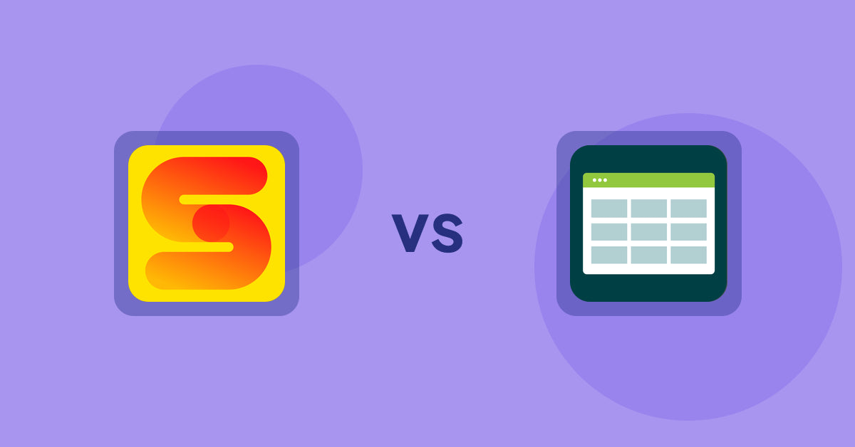 Shopify Product Display Apps: ST: Inventory & Sold Count Pro vs. Product Table