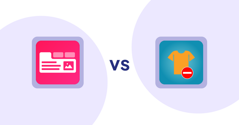Shopify Product Display Apps: Tabs+ Product Descriptions vs. Products Unavailable