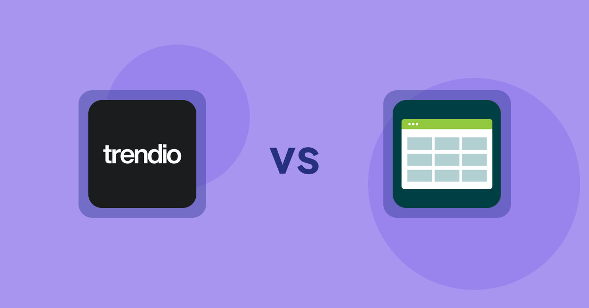 Shopify Product Display Apps: Trendio vs Product Table