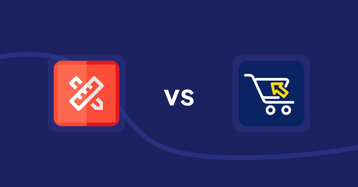 Shopify Product Display Apps: RT: Size Chart, Size Guide vs Swift B2B Cart / CSV Upload
