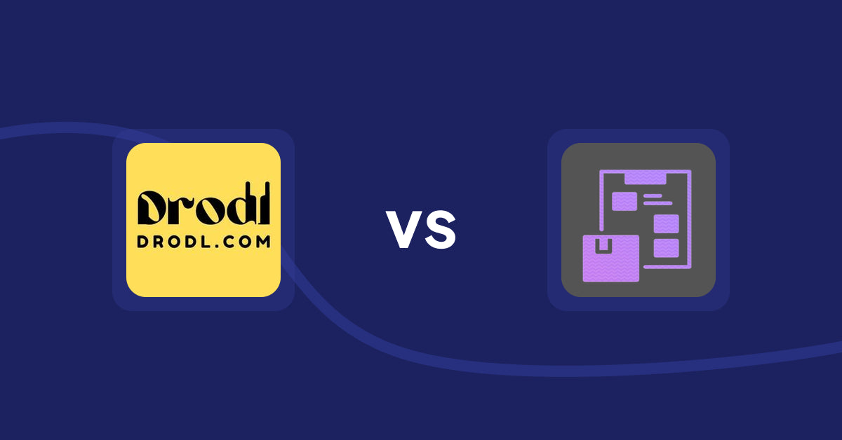 Shopify Product Display Apps: Drodl: Hide SoldOut Products vs TezPDF: Product Catalogs