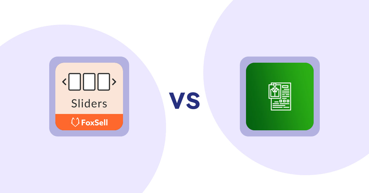 Shopify Product Display Apps: FoxSell Slider & Carousel vs OC Product Size Chart