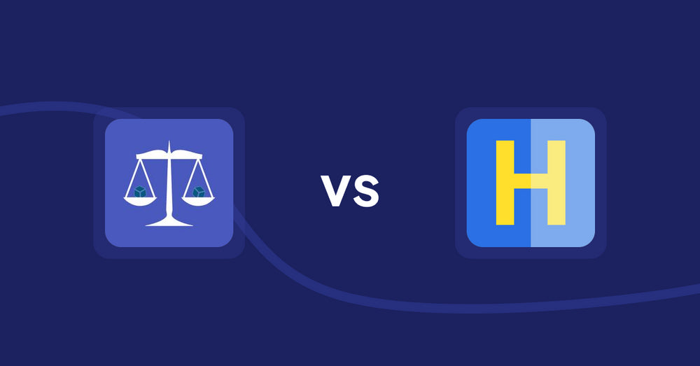 Shopify Product Display Apps: Equate ‑ Product Compare vs. HiVar: Hide Sold Out Variants
