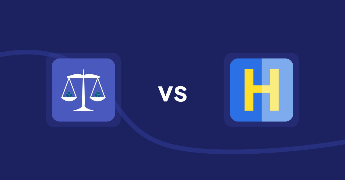 Shopify Product Display Apps: Equate ‑ Product Compare vs. HiVar: Hide Sold Out Variants