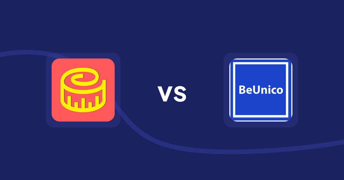 Shopify Product Display Apps: Snake Size Chart & Size Guide vs. BeUnico