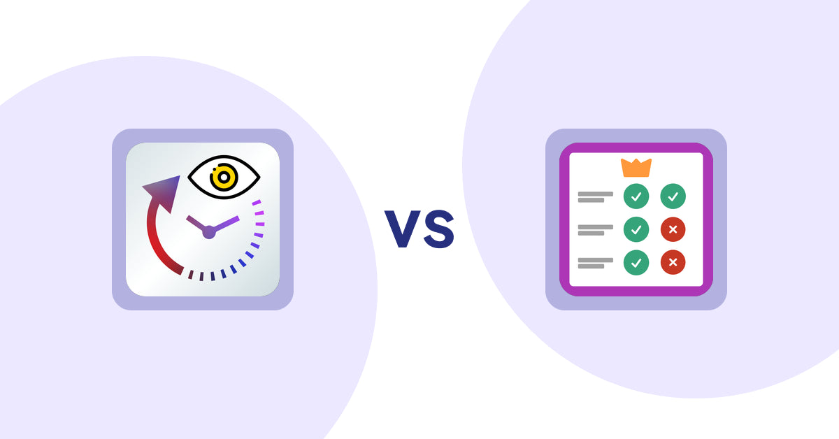Shopify Product Display Apps: JustViewed ‑ Recently Products vs Pretty Comparison Tables