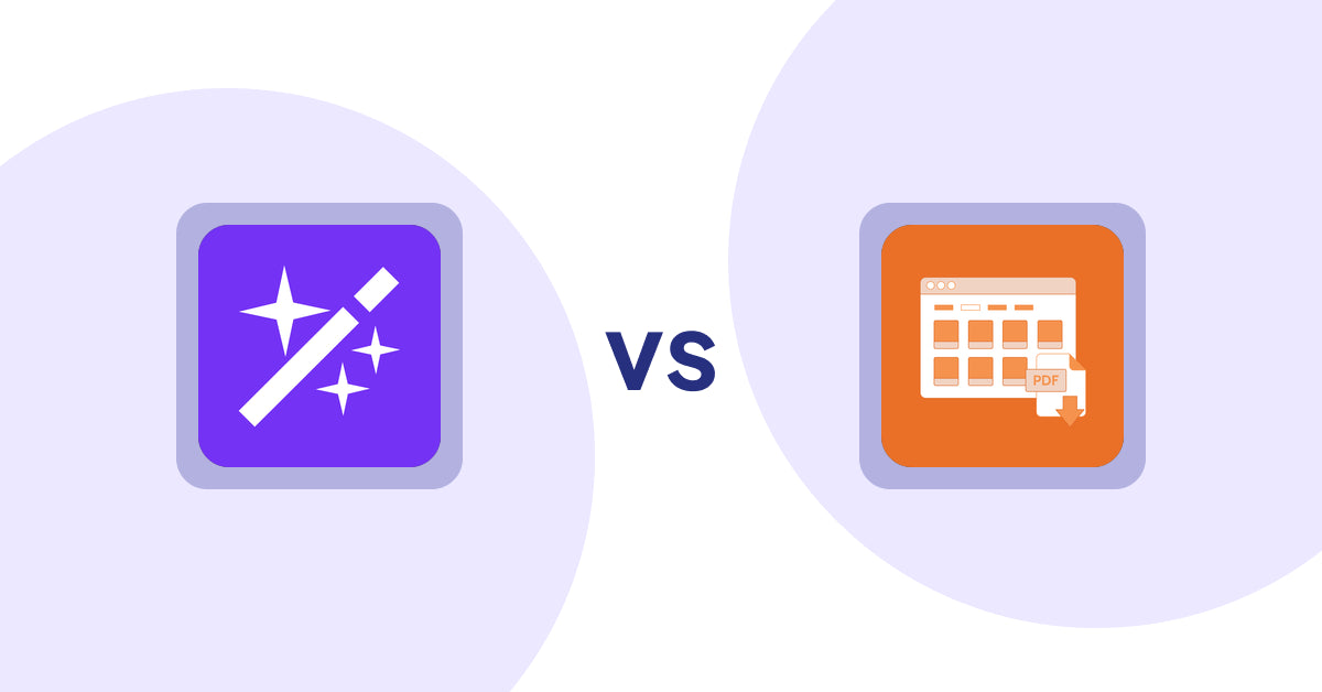 Shopify Product Display Apps: Magi ‑ AI Write Description vs Meetanshi PDF Product Catalog