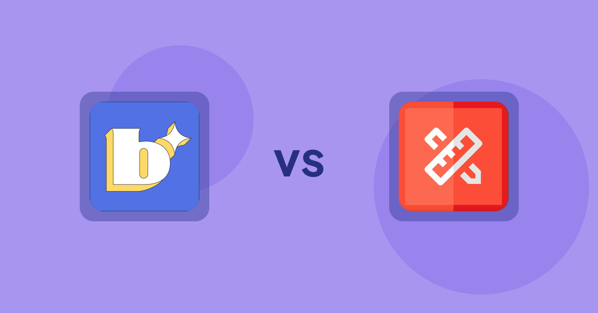 Shopify Product Display Apps: Because: CRO + Personalization vs RT: Size Chart, Size Guide