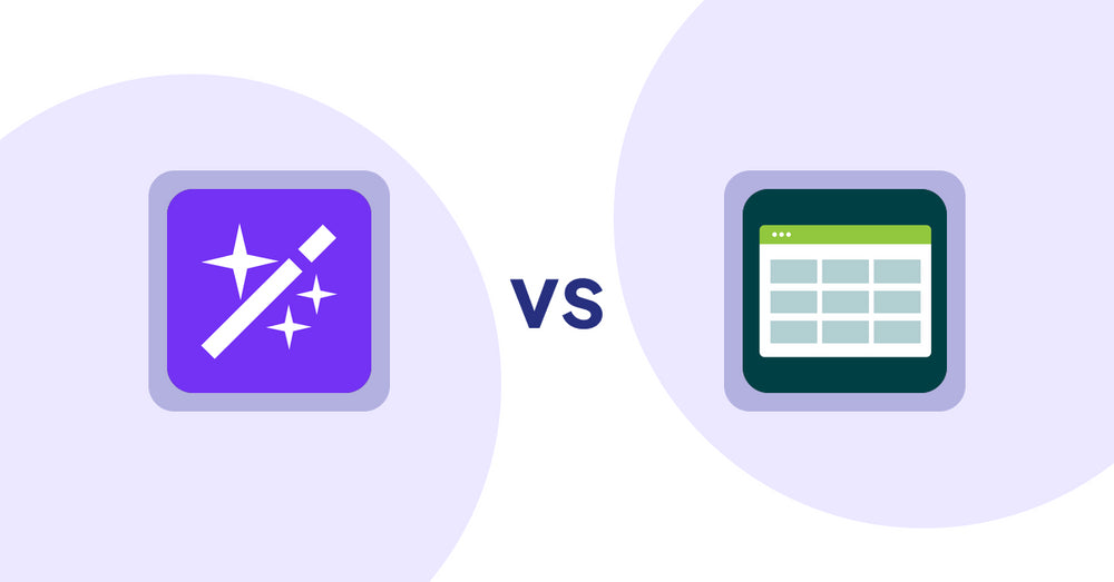 Shopify Product Display Apps: Magi ‑ AI Write Description vs. Product Table