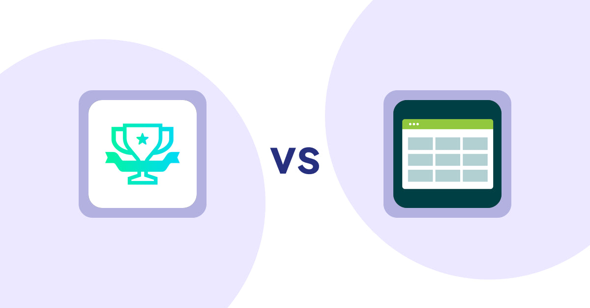 Shopify Product Display Apps: らくらくランキング表示アプリ｜リテリア Ranking vs Product Table