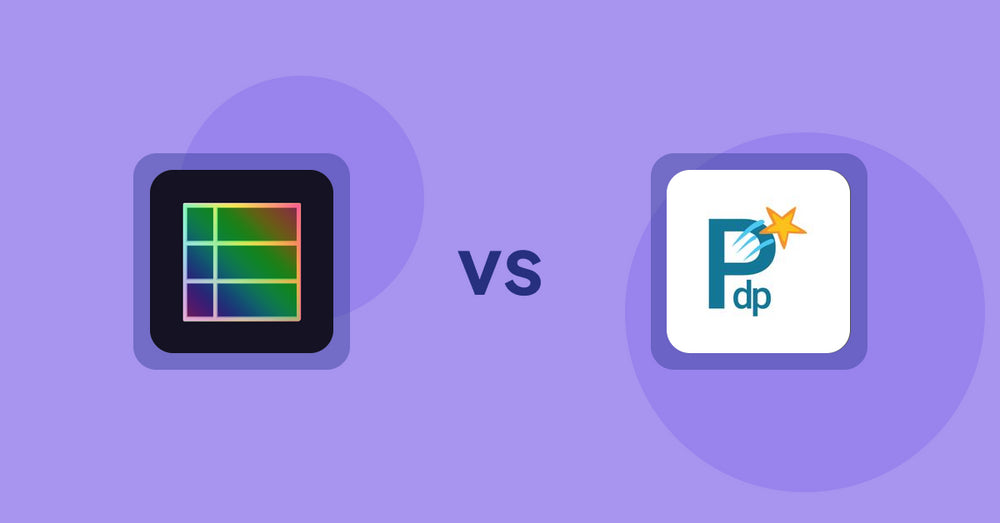 Shopify Product Display Apps: TableFlow Specification Table vs PDP Star