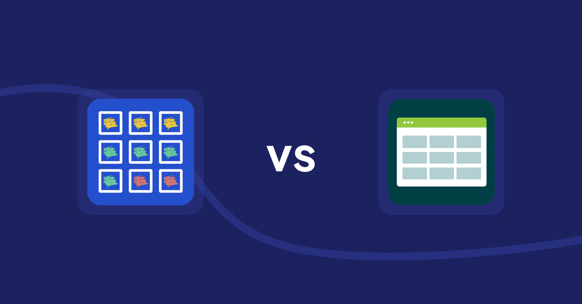 Shopify Product Display Apps: Pixc: Visual Merchandising vs Product Table