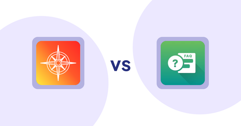 Shopify Product Display Apps: Compass Navigation vs FAQ Expert: Product FAQ