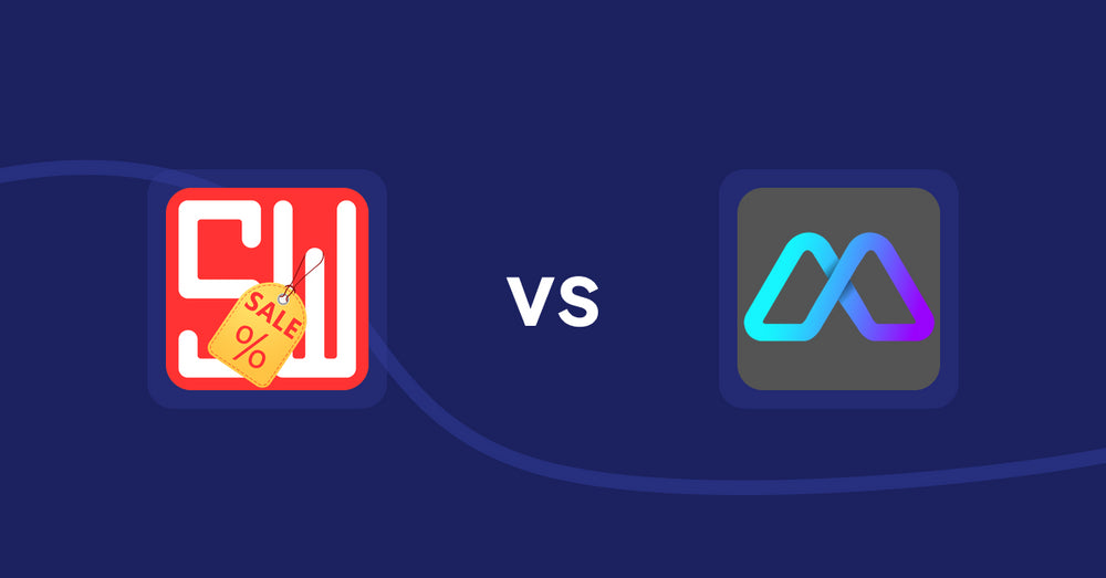 Shopify Product Display Apps: Super Watermarks ‑ Badges vs Metadrob: Create Virtual Store