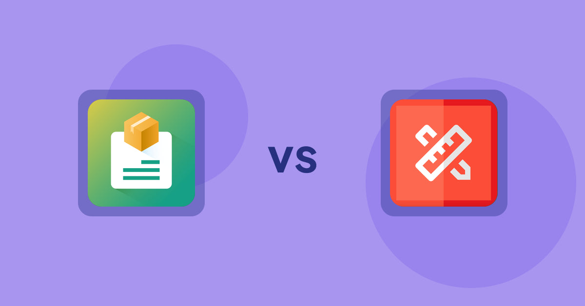 Shopify Product Display Apps: Product Descriptions by AMP vs RT: Size Chart, Size Guide