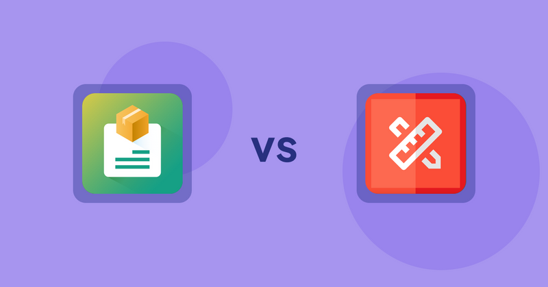Shopify Product Display Apps: Product Descriptions by AMP vs RT: Size Chart, Size Guide