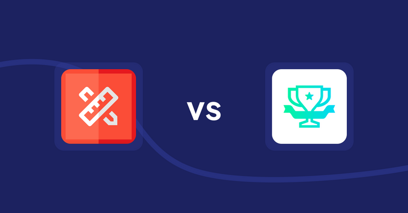 Shopify Product Display Apps: RT: Size Chart, Size Guide vs らくらくランキング表示アプリ｜リテリア Ranking