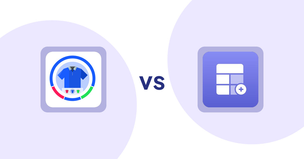 Shopify Product Display Apps: EVS - Easy Variation Swatches vs Eazy Specification Tags Table