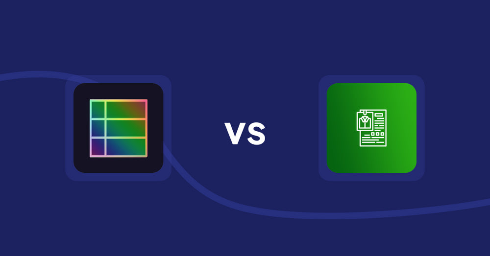 Shopify Product Display Apps: TableFlow Specification Table vs. OC Product Size Chart