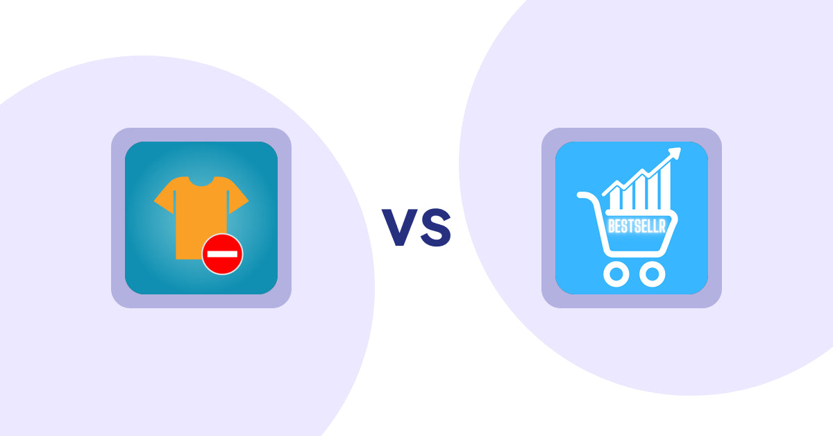 Shopify Product Display Apps: Products Unavailable vs Bestsellr