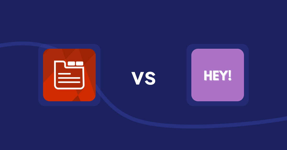 Shopify Product Display Apps: Tabs: SEO Product Tabs with AI vs Hey! Product Page Banner & Text
