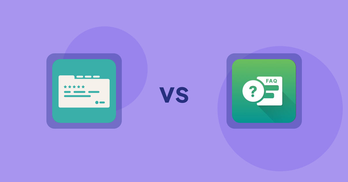 Shopify Product Display Apps: Smart Tabs ‑ Product Tabs vs FAQ Expert: Product FAQ